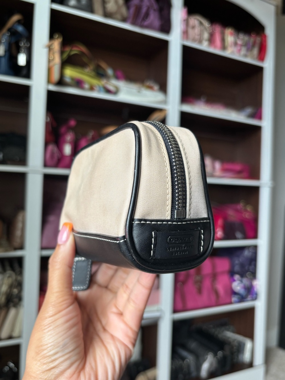 👝💄💕COACH Hamptons Mini Canvas Cosmetics Pouch💕💄👝